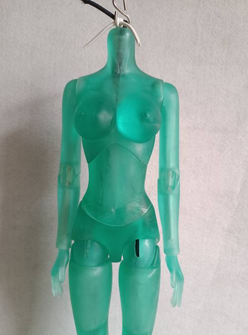 60cm girl body in transparent green